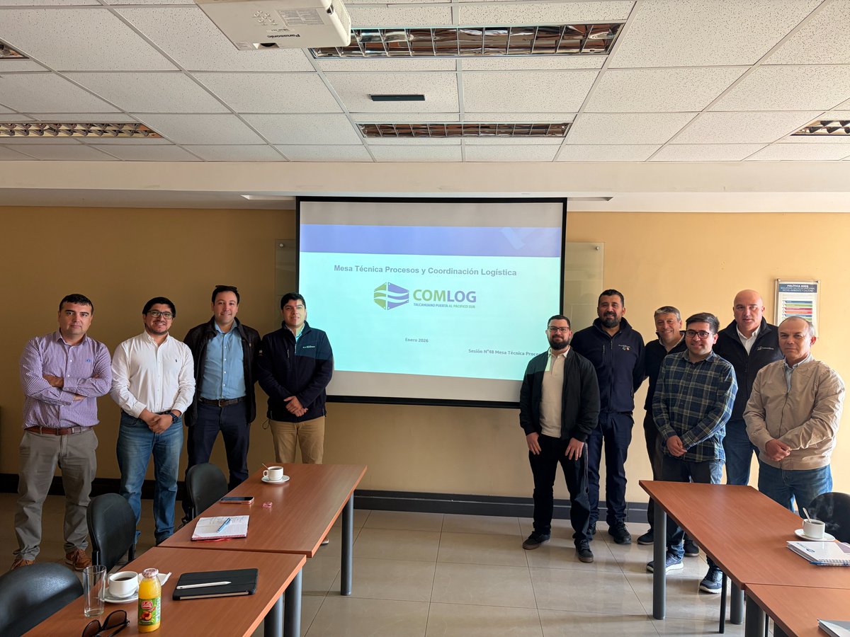 SVTI, Maersk, CMPC, Camanchaca, D&amp;C, Sitrans y Puertos de Talcahuano nos acompañaron en la Sesión N°48 de la Mesa Técnica de Procesos, realizada de manera presencial en Sitrans. La tabla consideró la revisión del Plan de Trabajo 2026.