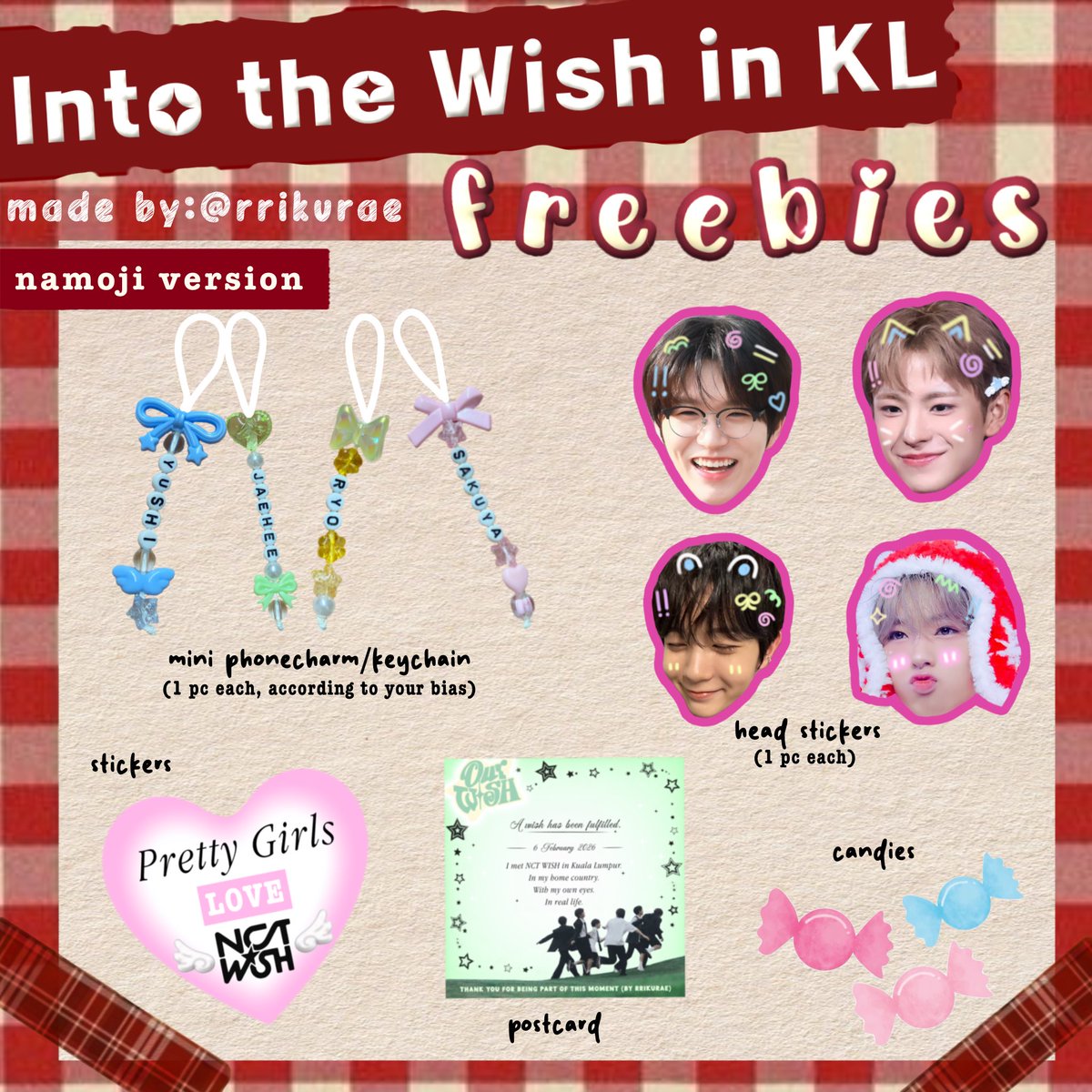 rrikurae's tweet image. ｡ ﾟ꒰ঌ 𝑰𝒏𝒕𝒐 𝒕𝒉𝒆 𝑾𝒊𝒔𝒉 : 𝑶𝒖𝒓 𝑾𝒊𝒔𝒉 𝒊𝒏 𝑲𝑳 ໒꒱ ༘*.ﾟ
 
— freebies by @rrikurae ⋆. 𐙚 ̊
✮ 6th Feb, Mega Star Arena

how to claim? 
♡ like &amp;amp; rt 
♡ say hi to me 
♡ dm to trade (limited!!!) 
♡ follow my ig @/rrikurae (optional)

#NCTWISHinKL 
#OurWISHinKL