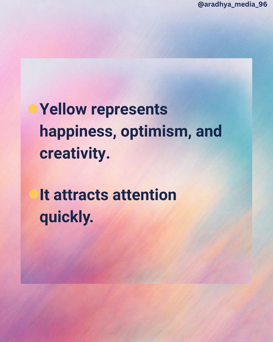 aradhya_queen's tweet photo. Yellow = optimism + attention.
Too much can overwhelm.
#YellowColor #CreativeDesign #Branding #AradhyaMedia https://t.co/COlx587yVt