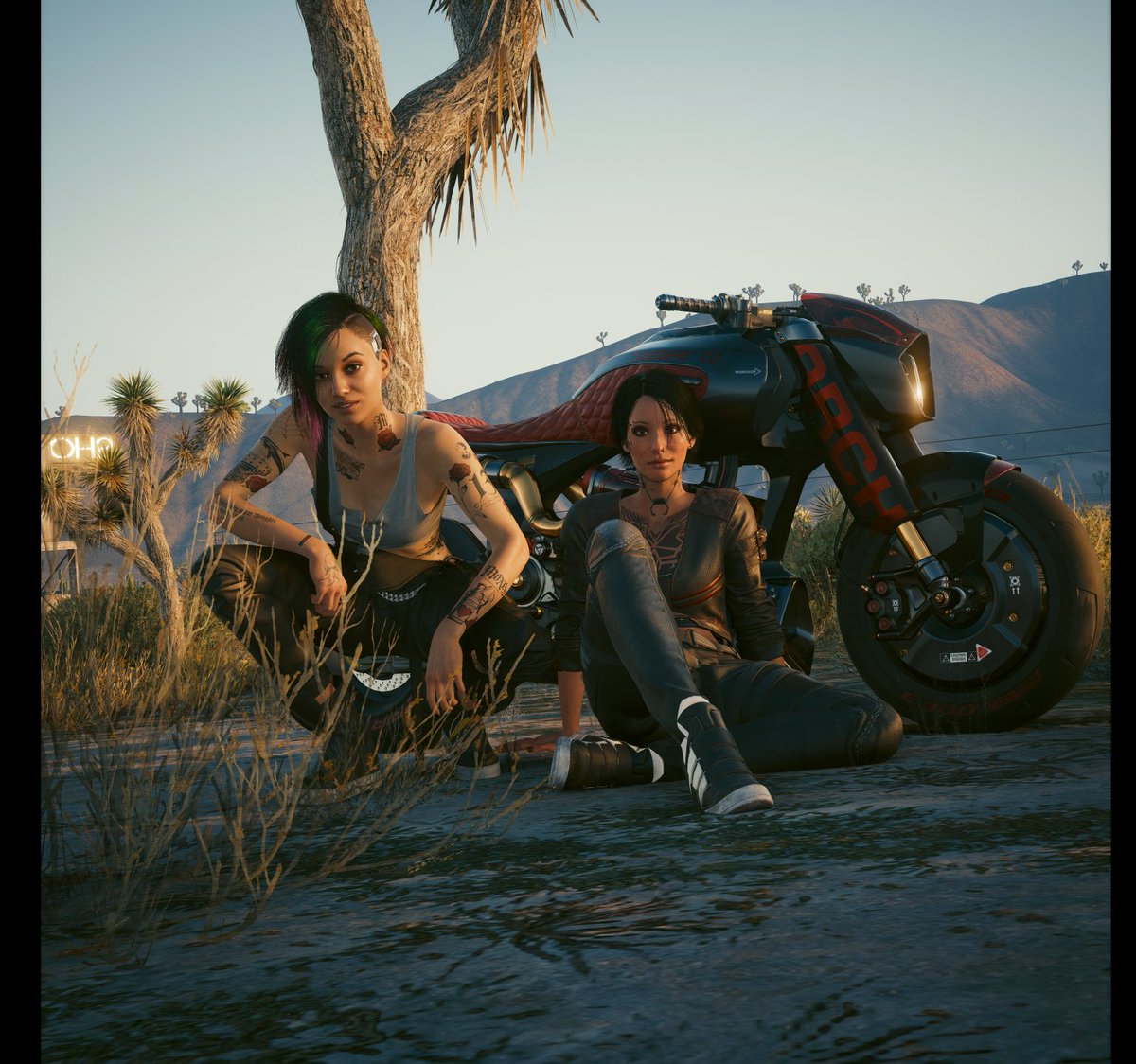 Kat_D2000's tweet photo. Got back into playing this piece of art game, man I've missed you Cyberpunk 2077 #Cyberpunk2077 @CyberpunkGame #TheGirls https://t.co/HdEYqCcO8K