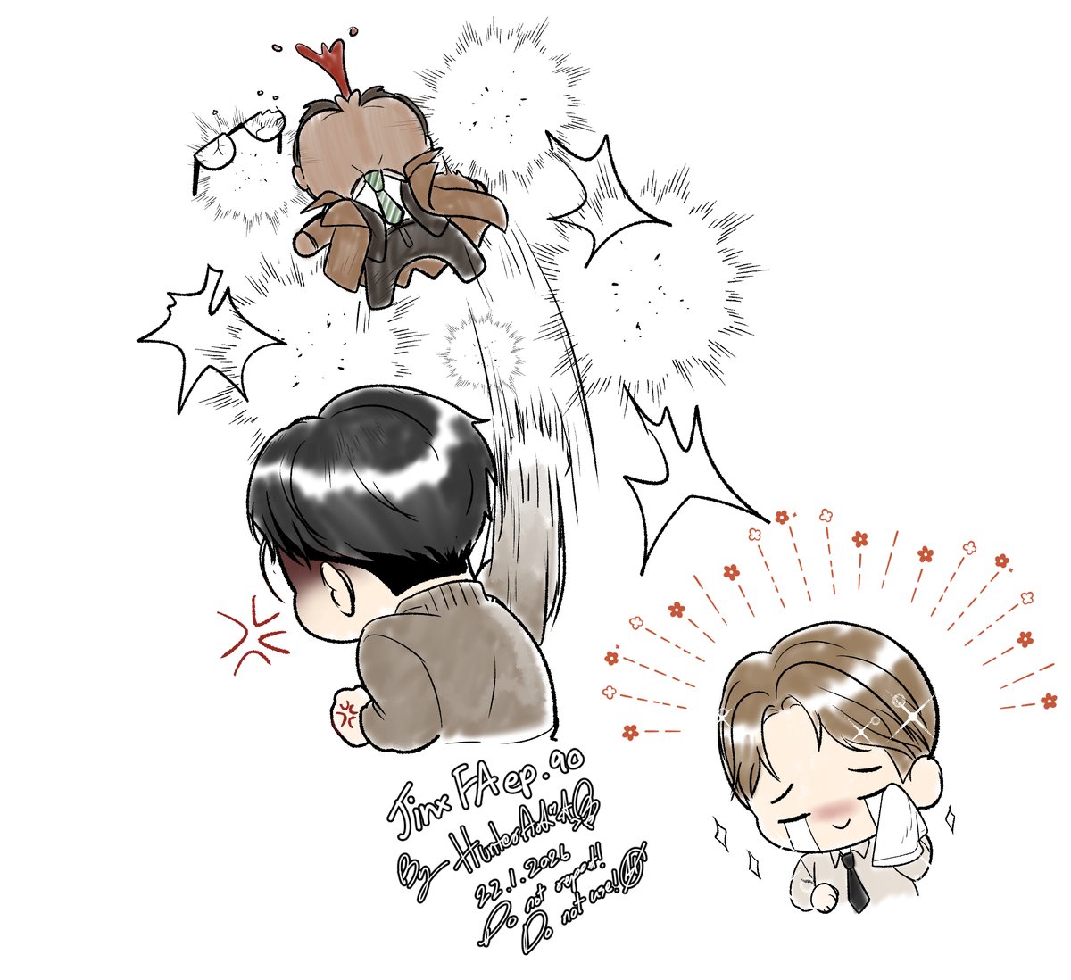 NanHunterArtist's tweet image. #jinxmanhwa #징크스 @_MinGwa 
jinx ep 90 😎🥊
เหม็นขี้ปากอีตาแก่โรคจิต ลูกผม อยากต่อย(ความคิดในใจ) แต่ดีที่พี่คิมห้ามทัน