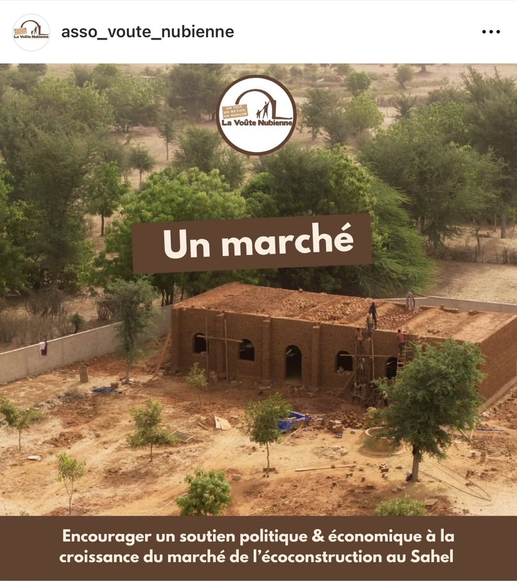 TheMindScourge's tweet image. Nubian Vault is a really interesting group

They build using traditional techniques in the Sahel as a way to reduce costs and rely on the entirely local knowledge and materials 

The bricks are made on site from local soil, the walls are earth and very thick, the vault does not…