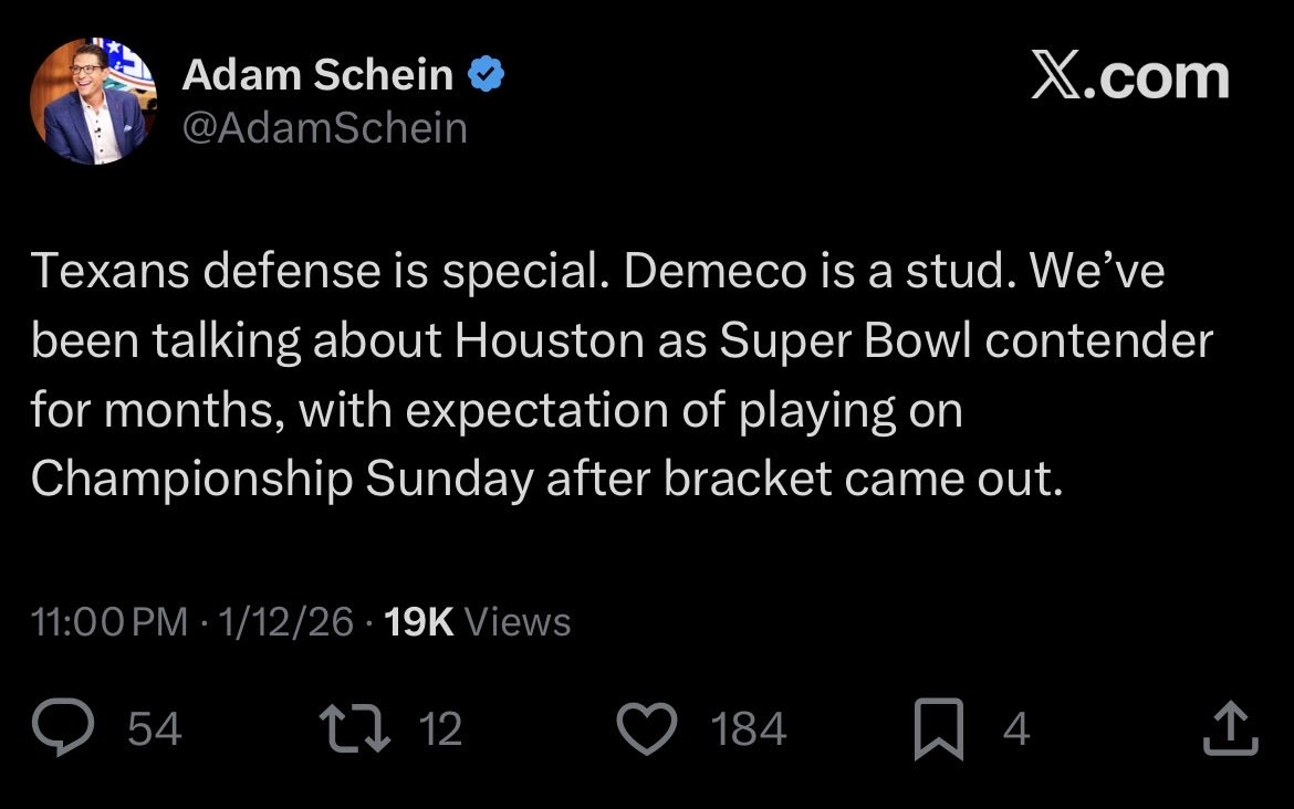 KleaverSports's tweet image. So let me get this straight, @AdamSchein thought Justin Herbert would beat the Patriots and the Texans would be playing in the conference championship

Neither of those happened and now the Patriots suddenly have a lucky, easy postseason?

These people vote for MVP.