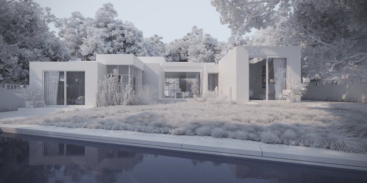 sen_tidn's tweet photo. WIP
Between whitecard and color 6 hours difference
#architecture #archvis #archviz #archilovers #visualisation #exterior #exteriorvisualisation #arch #architect #houses #atmosphere #cinematic #realisticrender #render #3d #3dsmax #coronarender #vray #cgarchitect #chaosgroup https://t.co/tnOzwF4a6z