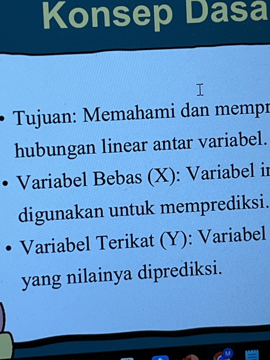 [260122] ☆progress☆
Hari ini dikasih tugas geo dan deadline langsung besok😄. Teruss lanjut nyicil nyatet statistika regresi karna lagi kti. Temen2 doain aku survive di segala kepadatan deadline ini yaa 🤍