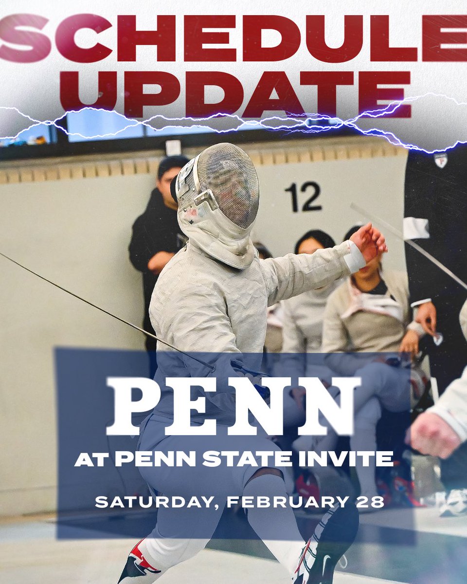 🚨 𝗦𝗖𝗛𝗘𝗗𝗨𝗟𝗘 𝗖𝗛𝗔𝗡𝗚𝗘 🚨

Penn State has postponed the PSU Invitational to Saturday, February 28, due to inclement weather on Sunday.

#FightOnPenn