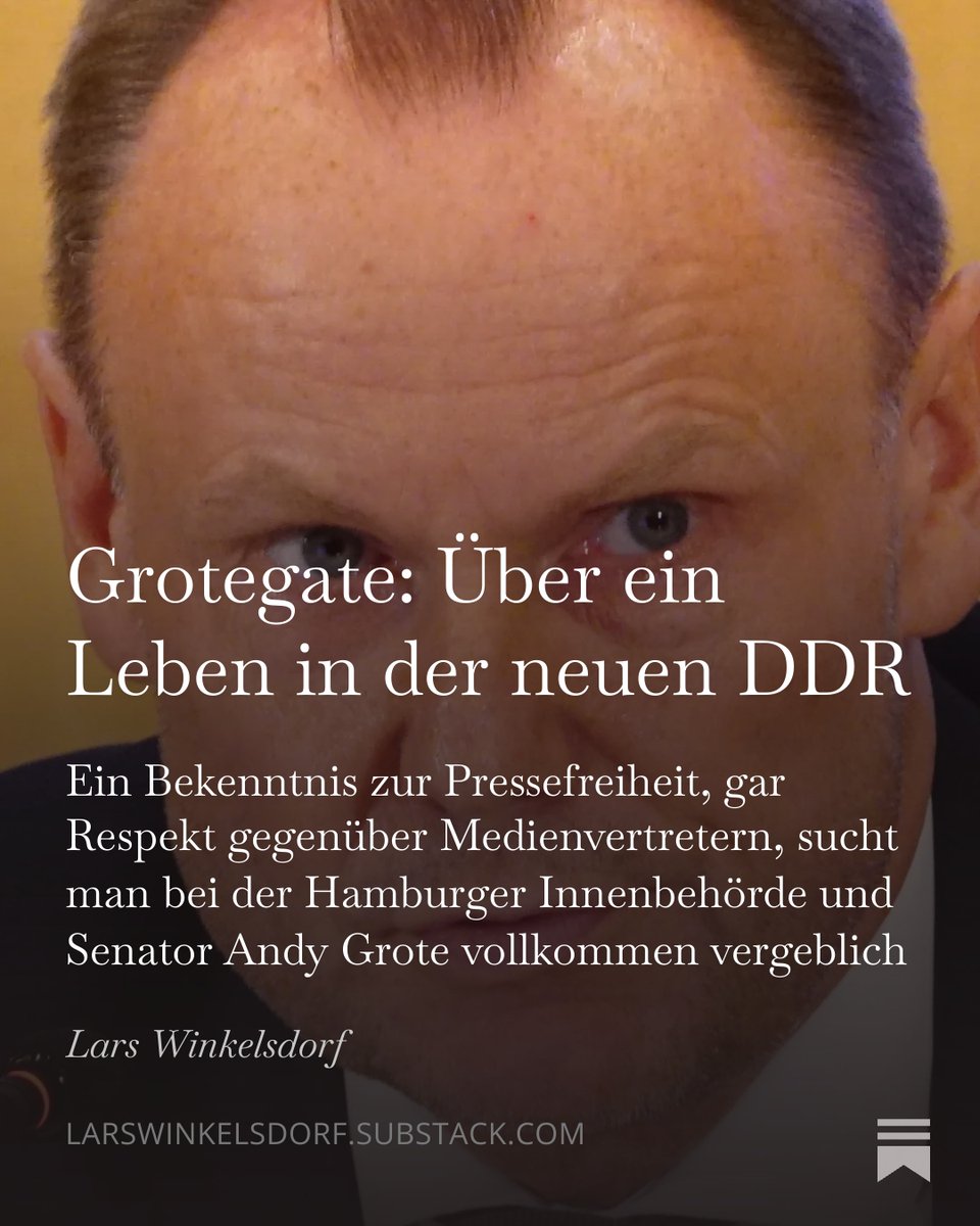 Verbreitet diesen Text, ich verzichte auf mein Urheberrecht, es darf jeder selber sehen, wie in Hamburg die Zersetzungsmethoden der Stasi-Richtlinie I/76 durch die Innenbehörde betrieben werden

Die Fakten sprechen inzwischen für sich selbst 2/2

larswinkelsdorf.substack.com/p/grotegate-ub…