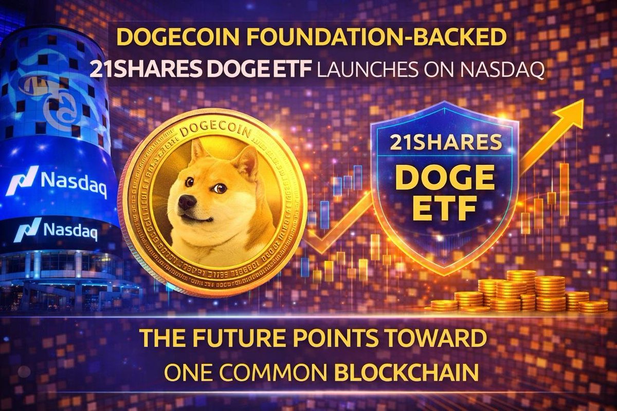 EUROPE-BACKED DOGECOIN ETF LAUNCHES ON NASDAQ The 21Shares Dogecoin ETF  (TDOG), backed by the Dogecoin Foundation via the House of Doge  partnership, has launched and will begin trading on Nasdaq, offering  investors
