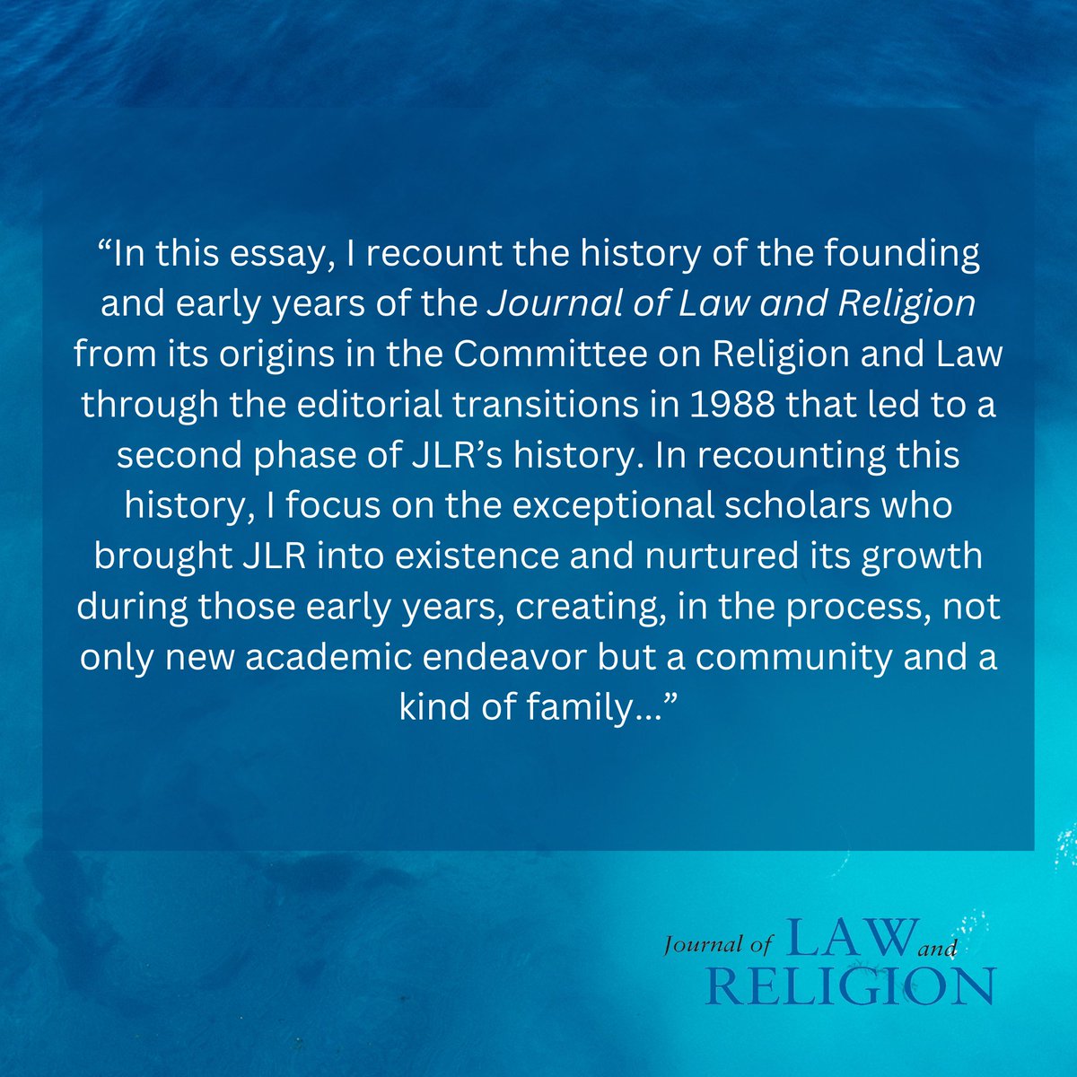 Journal of Law and Religion tweet media
