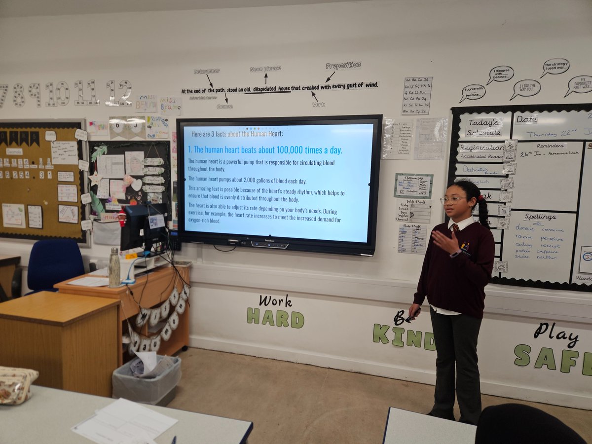 MountStewartSch's tweet photo. Rose in 6J created an informative presentation about the power of the heart, which linked to our current Science unit: Circulatory System. Her peers were even given a quiz. #TMSSScience #TMSSYear6 https://t.co/m5pkmWFiQS