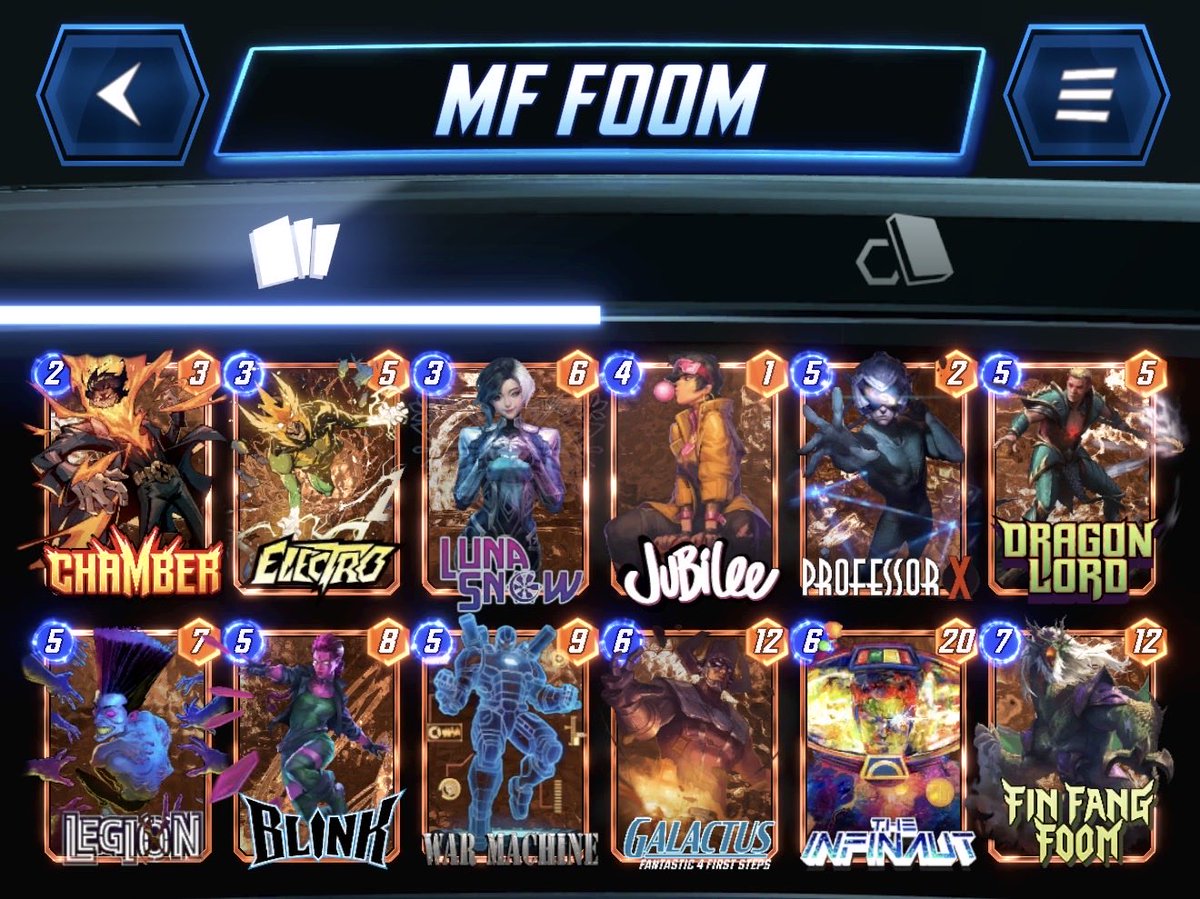 e_____LA's tweet image. Fin Fang Foom is legit and very fun!, been using this version of ramp, pretty much only deck Ive enjoyed in the new shou meta, pro x / legion can be cosmic ghost rider or hydro man imo everything else is pretty set