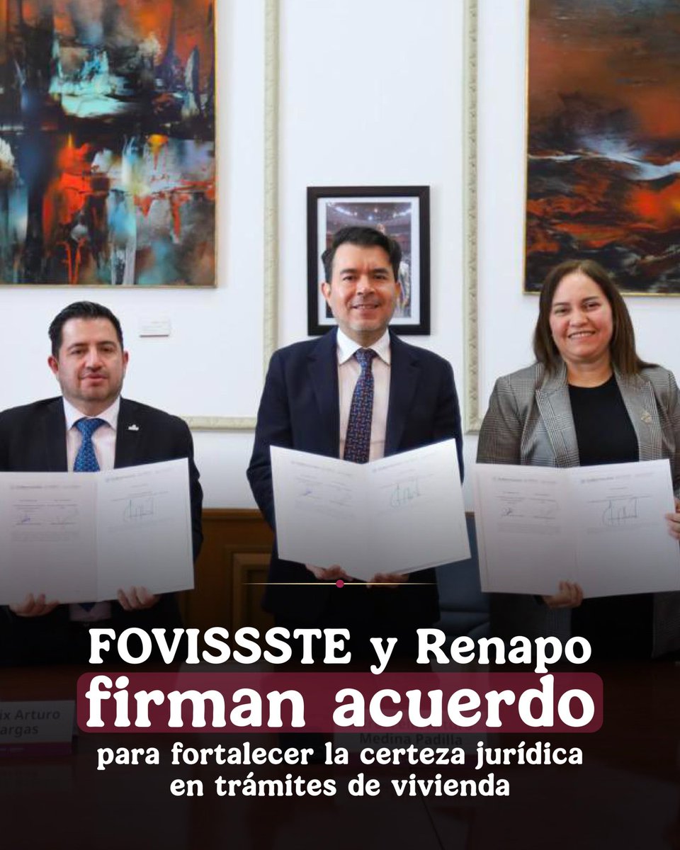 ISSSTE_mx's tweet photo. 📰 #ComunicadoISSSTE | El Instituto, a través del @FOVISSSTEmx, formalizó un convenio de colaboración con el Registro Nacional de Población (#Renapo), con el objetivo de fortalecer la validación de identidad de la derechohabiencia y prevenir fraudes en los trámites y procesos institucionales. 🔍
Entérate 👉🏽 https://t.co/aLVYtueMzr