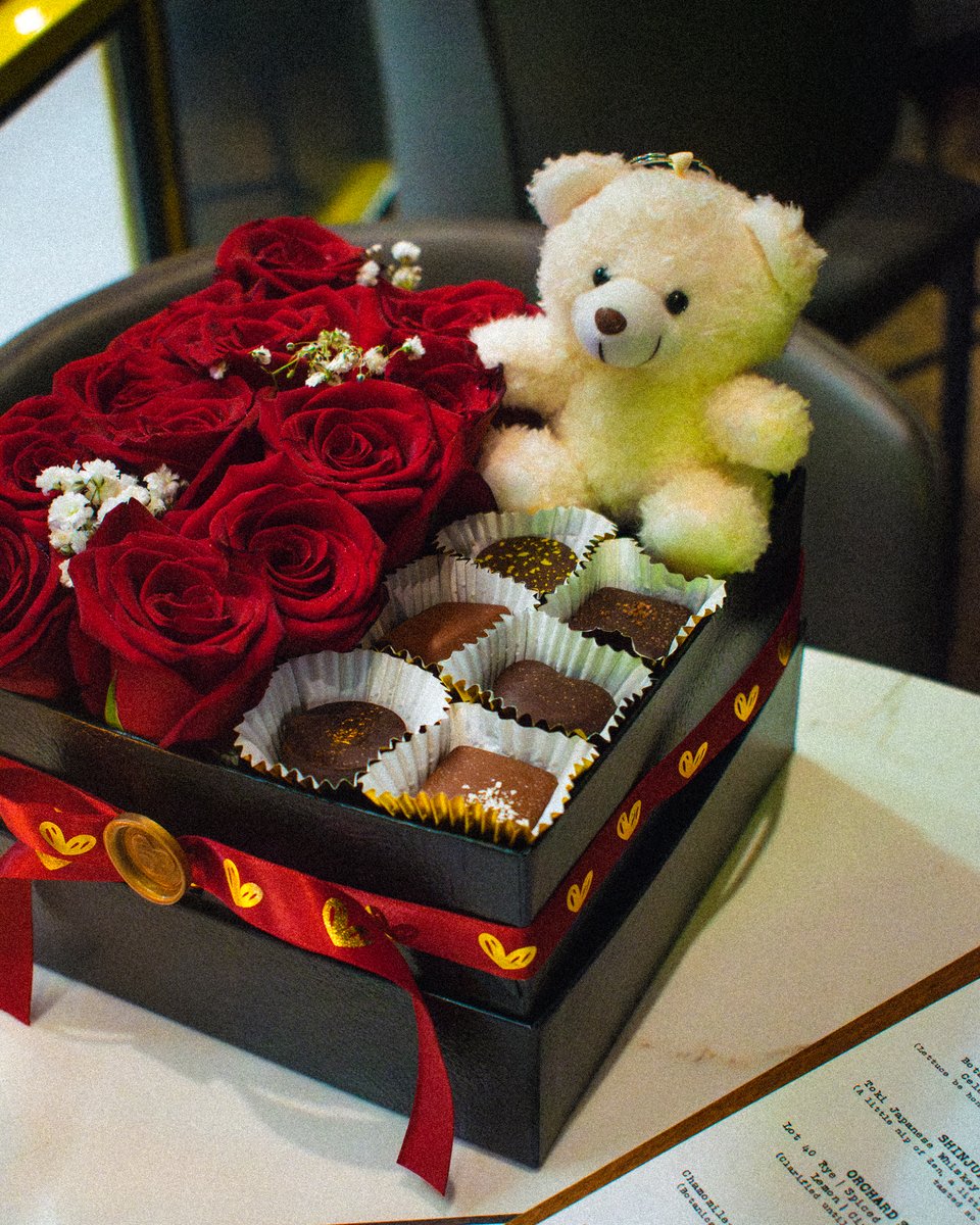 Eat. Drink. Enjoy… and flirt like you mean it! ✨
This Valentine’s weekend, let Undefined be your Cupid. Our Flower &amp; Chocolate Gift Box will be set at your table to surprise your Valentine. Call us to pre-order and we’ll handle the sweet stuff! 💘