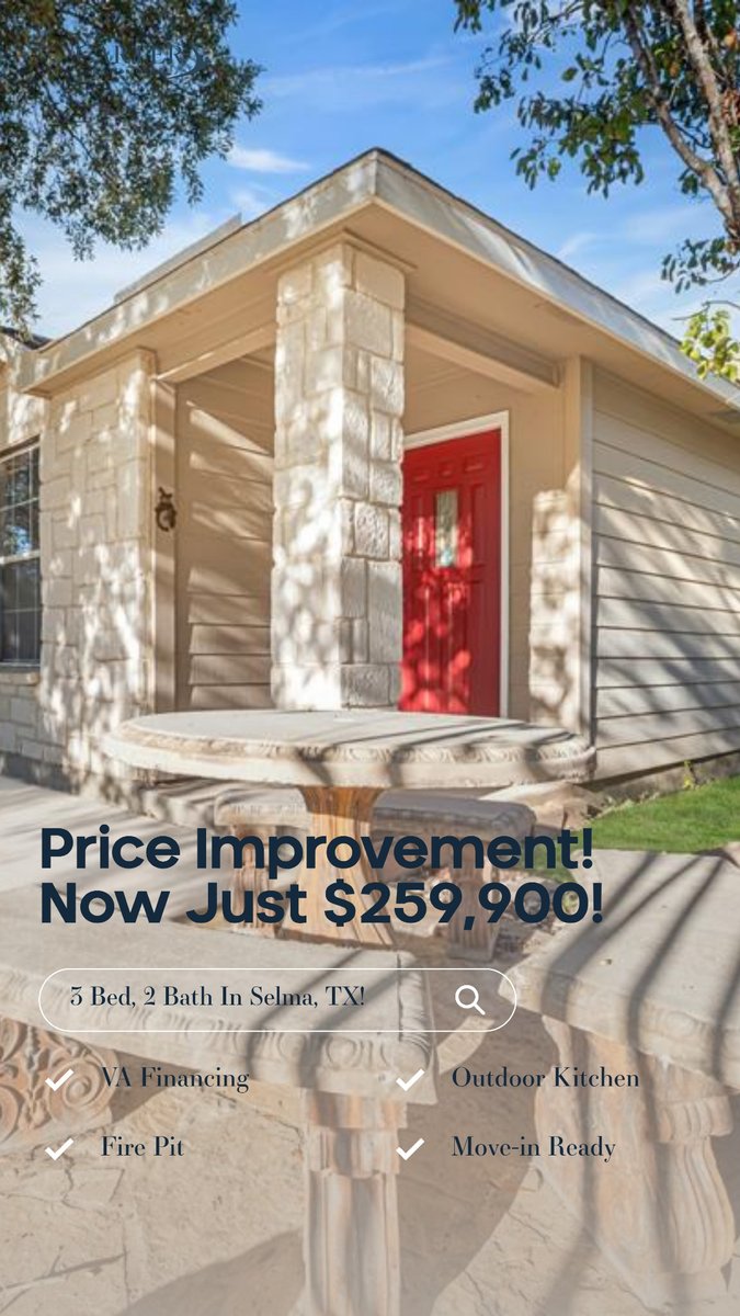 CarterSignature's tweet image. Pets ✔ Privacy ✔ Patio ✔ Price ✔
This Selma TX home understood the assignment 🐾
7731 Saddle Run
#DogFriendlyHomes #SelmaTXLiving