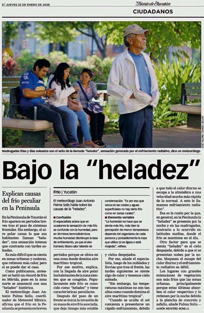 victorcervera's tweet photo. ¿No sabes que es la heladez tan mentada por los yucatecos?
Pues acá te lo explican; es indispensable saberlo para obtener la ciudadanía de la hermana república de Yucatán.
#heladez #Yucatán #clima #curiosidades https://t.co/OAI74uYTs4