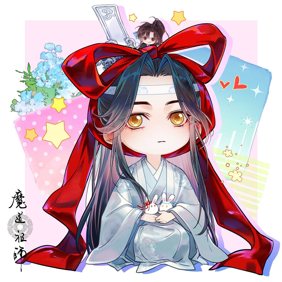 lanwangjito's tweet image. Ilustraciones que nos ha dado el manga de mdzs por el cumpleaños de Lan Wangji 

     2025                                        2026