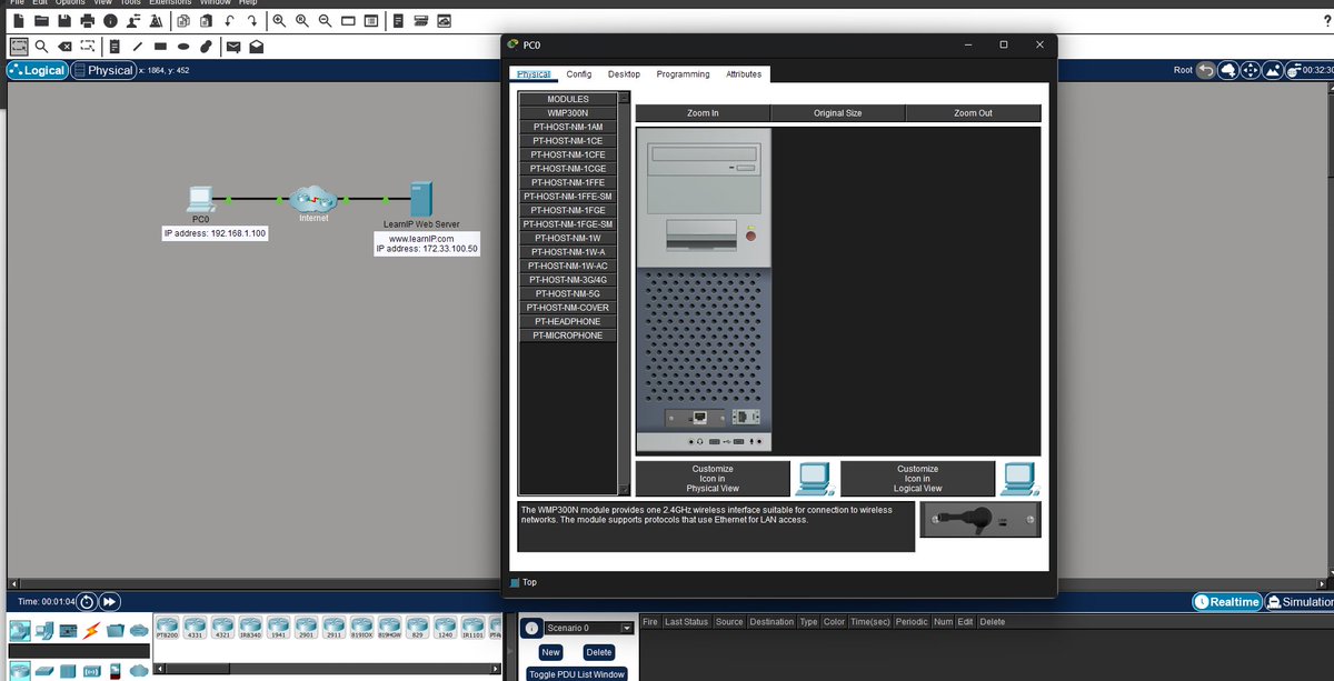 Shallom_8's tweet photo. Day 18/180:
Module 8 today ,practiced using Packet Tracer to connect a PC to a web server and see packets travel across the network.
@CiscoNetAcad @Cool_Joe_dev001
 @Degen_pips @MIKUN4REIGN @Oluwatimil62227 #180DaysOfCybersecurity
#CybLockedIn
#NetAcadJourney
#CodeGenesisAlliance https://t.co/SSt3xiloE7