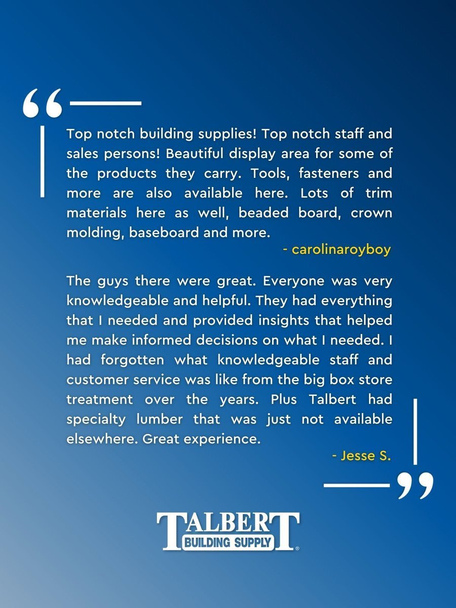Talbert Building Supply tweet media