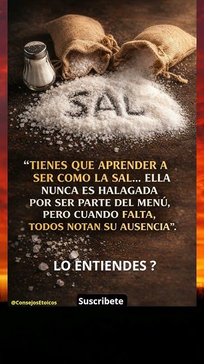 Somos la sal del mundo. Si la sal se desvaneciere con que será salada... Palabra de Dios.🙏🏻🙏🏻