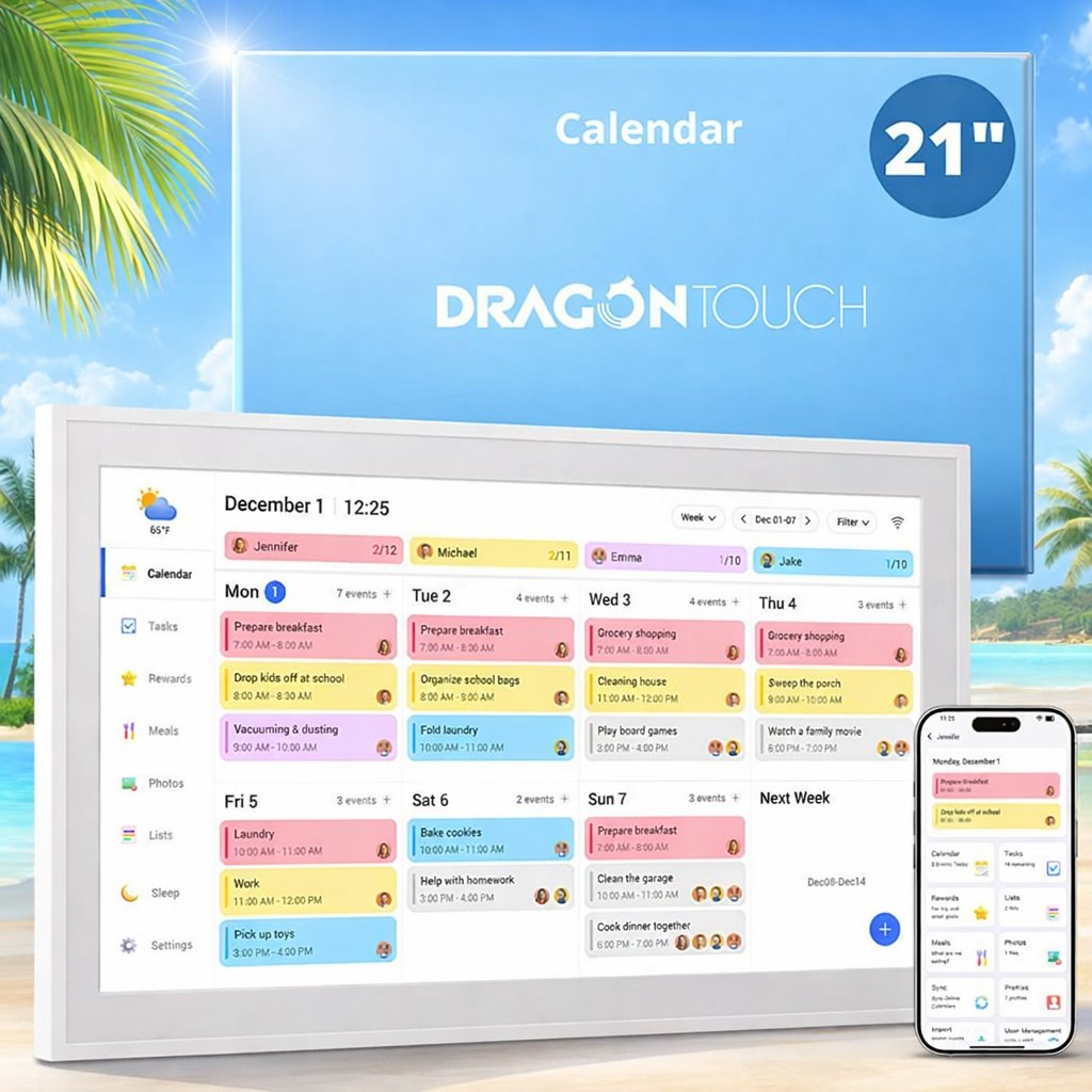 Hometechsupply's tweet image. 📅Chaos-free family life starts here! The Dragon Touch 21.5” Digital Calendar Chore Chart makes chores, events &amp;amp; scheduling fun with an interactive touchscreen.
📌hometechsupply.com/shop-2/smart-h…

#SmartFamilyPlanner #ChoreChart #DigitalCalendar #smarthome #homeautomation #smartgadget
