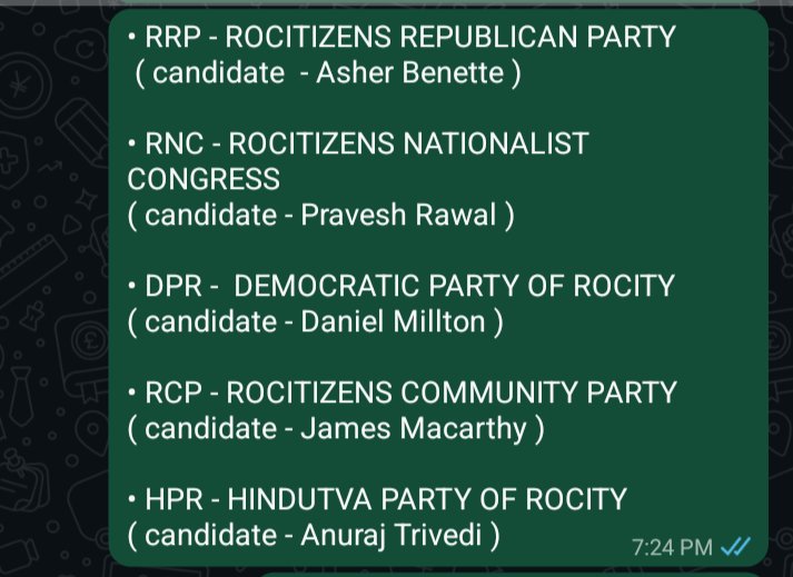Ropresidency's tweet photo. RESULTS - 

James Macarthy and the RCP ( RoCitizens Community Party ) won with: 353/700 seats in the 
"House Of Commons"

Other parties achievement: 

RCP - 353/700
RRP - 98/700
RNC - 201/700
DPR - 20/700
HPR- 28/700

Congratulations @RoCitypresident ( James Macarthy ) [RCP] https://t.co/Bj6272LKJp
