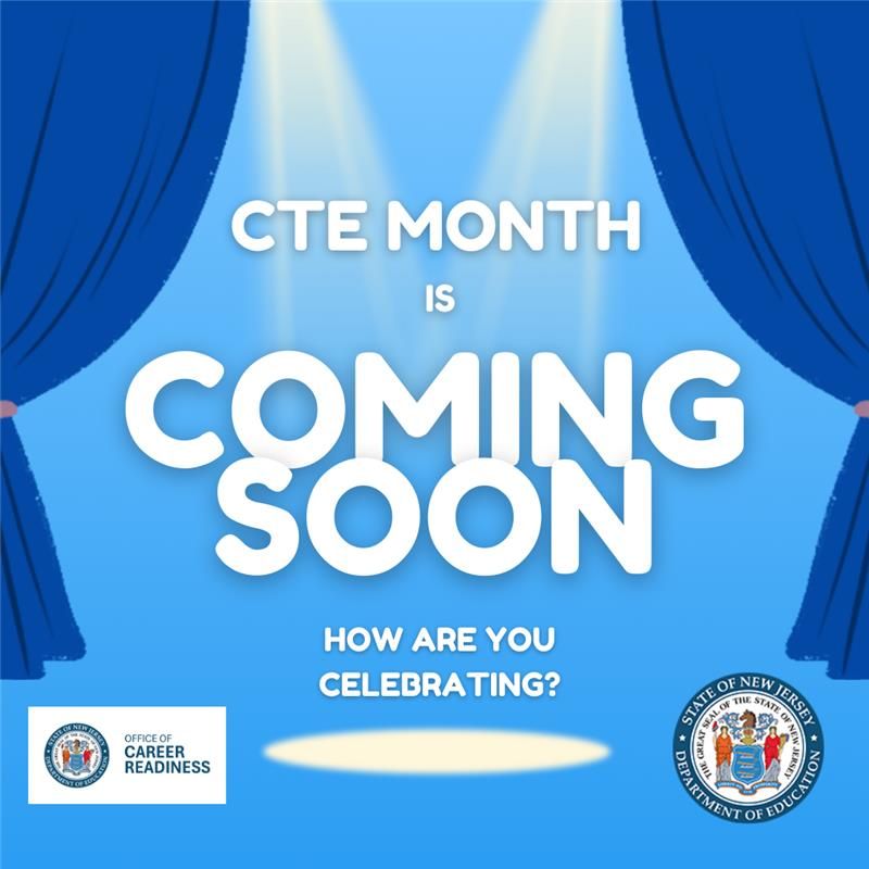 NewJerseyDOE's tweet photo. CTE Month is almost here! Districts we would love to see how you’re highlighting innovation, opportunity, and the pathways that prepare learners for success! Don’t forget to tag us to share your events and student spotlights. #CELEBRATECTENJ https://t.co/jpgE0nSrx7