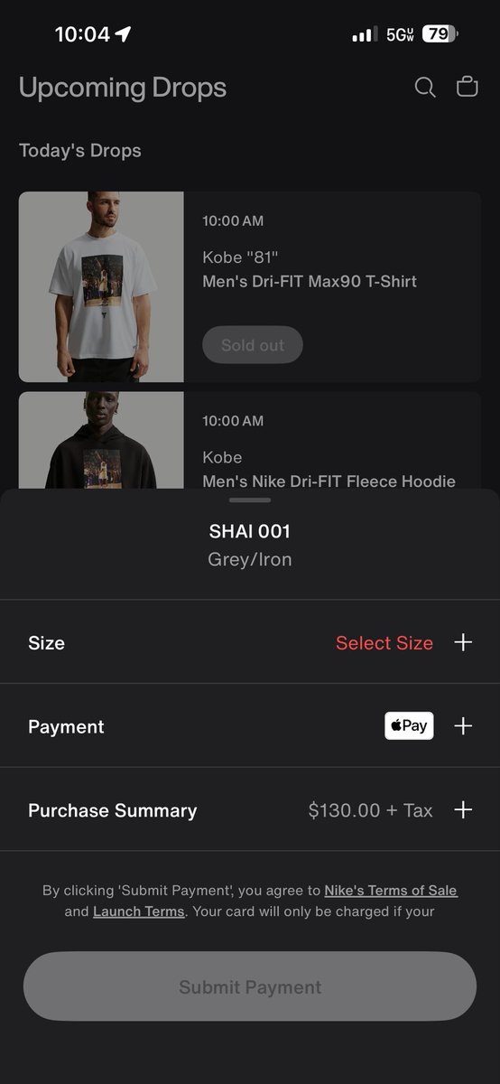JustisWhite42's tweet photo. @snkr_twitr Wouldn’t let me select a size the whole draw time? https://t.co/vnBLZy1u4s
