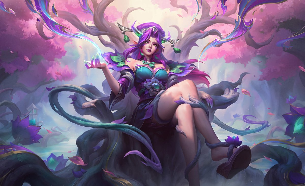 New China Exclusive Chroma Splash Arts 🔥

• Spirit Blossom Springs Ahri Sapphire
• Spirit Blossom Ashe Turquoise
• Spirit Blossom Evelynn Night Blossom
• Spirit Blossom Zyra Tanzanite