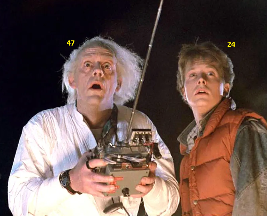 JPalomez's tweet photo. #howold #BTTF https://t.co/XAuaL3mA07
