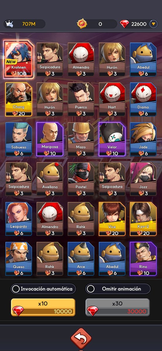 Mascara_Koopa's tweet image. ¡Qué suerte, me salió #Krohnen ! 
Y pos' me emocioné demasiado y gasté todos mis recursos ahorrados pa' subirlo de nivel 😅😅😅
#MascaraKoopa #K9999 #thekingoffighters #thekingoffightersAFK @kof_afk