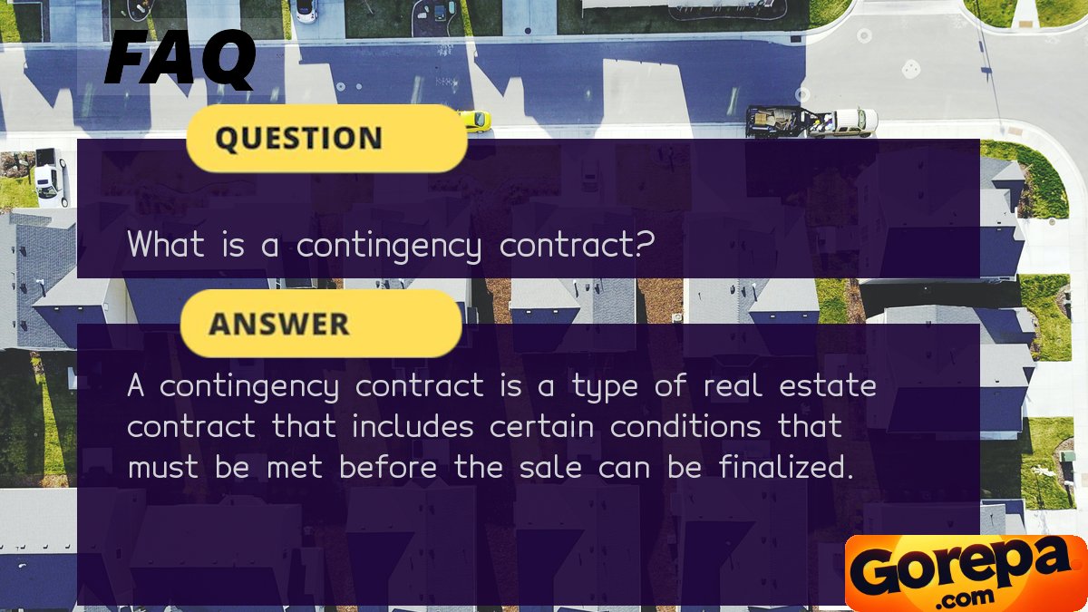 GorepaAnalytics's tweet photo. A contingency contract is a type of real estate contract that includes certain conditions that must be met before the sale can be finalized.

https://t.co/Pr6mcWqXA4

#PropertyInvestment #entrepreneurmindset #miamirealestate #realestate101 #FixAndFlip #FlippingHouses https://t.co/sH6gh8exUi