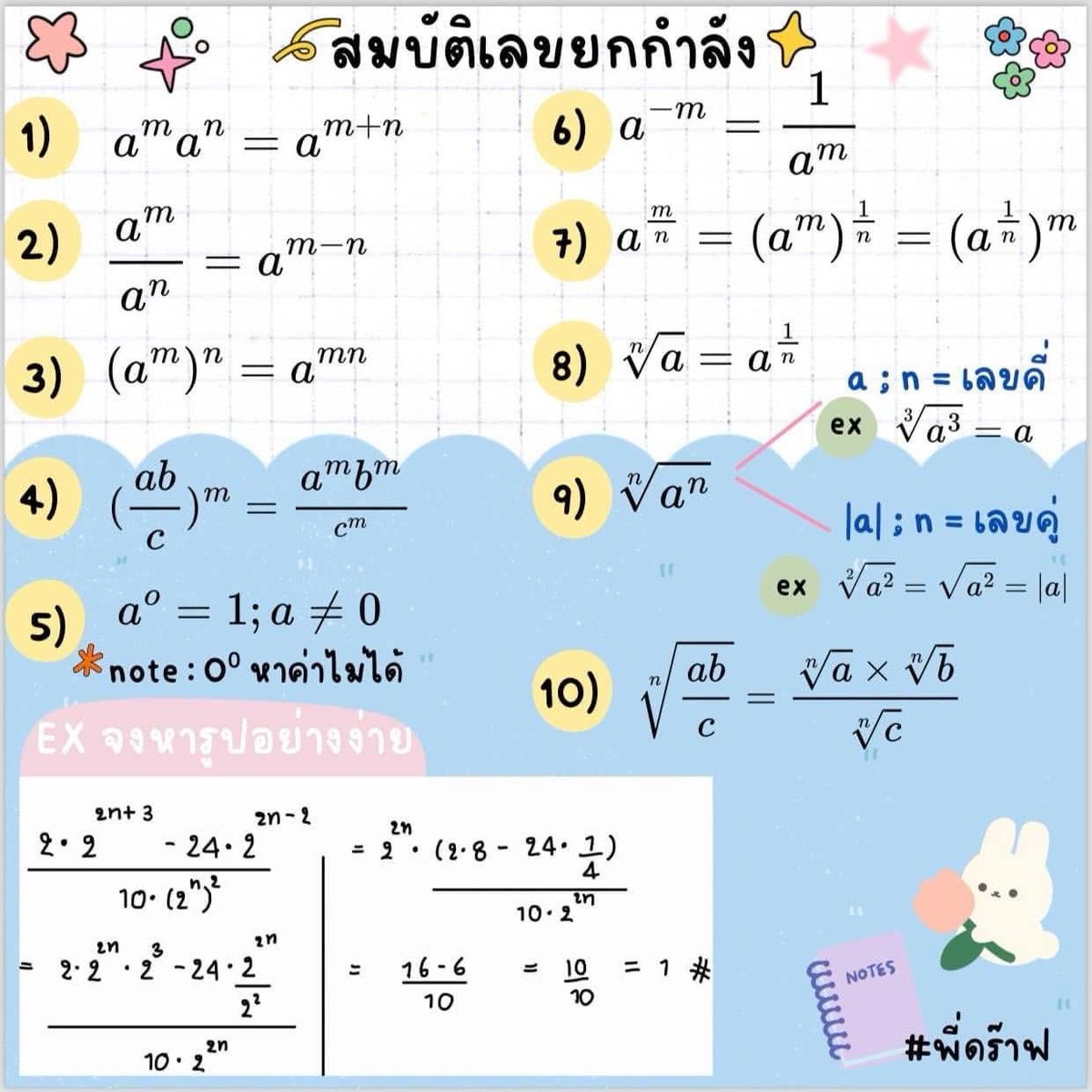 MATH_DRAFT's tweet image. สรุป Expo&amp;amp;Log  ม.4
ครบทั้งบท‼️

#expolog