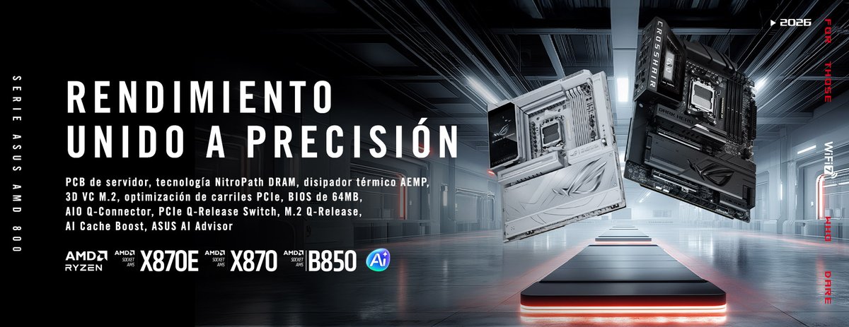 ASUS lanza las nuevas placas base AMD Serie 800 y la serie de refrigeración líquida AIO ROG Strix LC IV <a href="/ASUSROGES/">ROG España</a> #Noticias3D noticias3d.com/noticia/99419/…