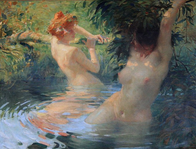 xmuse_'s tweet photo. Andoine Calbet - The Water Nymphs, c. 1900 https://t.co/4pZouUnHPJ