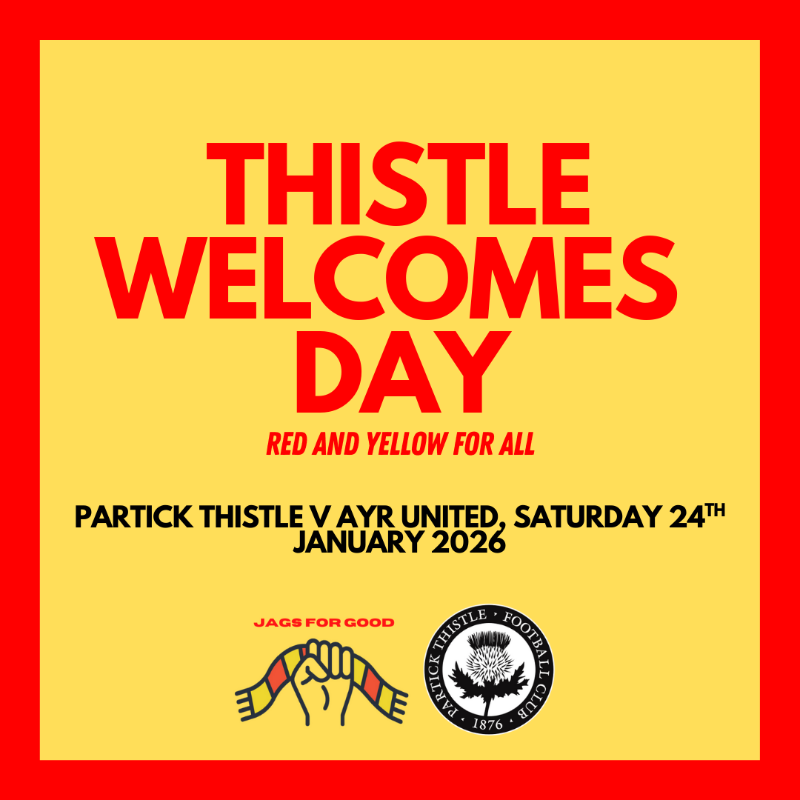 PartickThistle's tweet photo. ❤️💛 This Saturday, we will be hosting Thistle Welcomes Day in partnership with @JagsForGood!

As part of the day, there will be a pre-match collection supporting Refuweegee taking place outside the ground.

Read all the details: https://t.co/Fb3uefhOhW