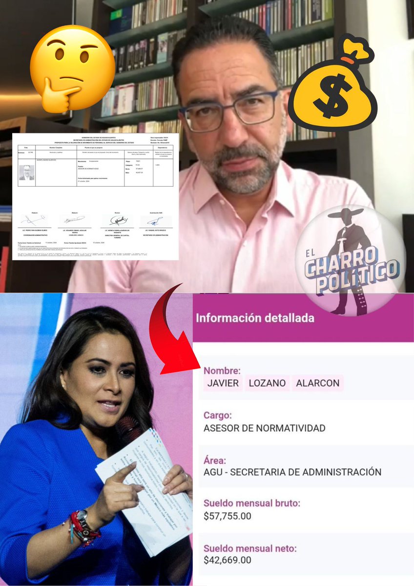 CharroPolitico's tweet image. 🚨💸 JAVIER LOZANO, EL VIVIDOR DEL ERARIO

Información de Transparencia revela que Javier Lozano Alarcón está en la nómina del gobierno de Aguascalientes, encabezado por Tere Jiménez.

📄 Figura como Asesor de Normatividad con un sueldo mensual bruto de $57,755.

Mucho ataque a…