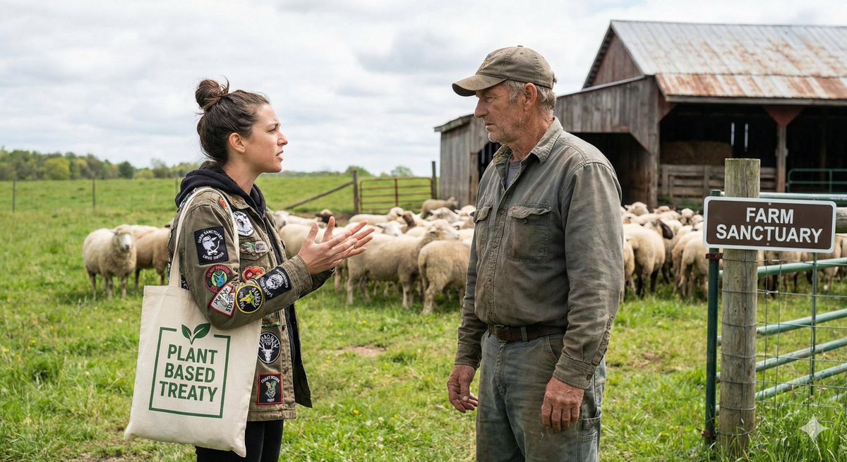 Activist: "Those sheep are being exploited for wool."
Farmer: "They need shearing. They'll overheat otherwise."
Activist: "In nature they wouldn't need it."
Farmer: "In nature they'd be dead. These are domestic sheep."
Activist: "You bred them to need shearing."
Farmer: "Humans