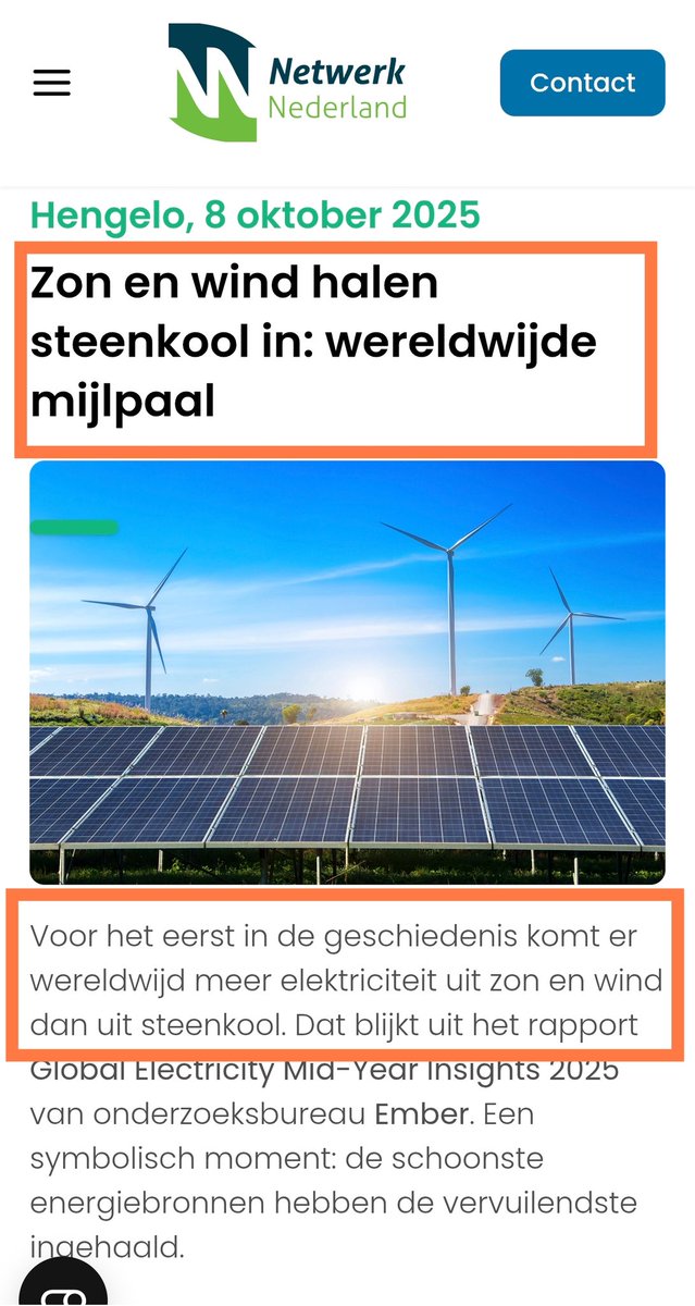 ToKnowOrNot's tweet image. Kansloze reactie van Otten.
De hele wereld zet in op zon- en windenergie, China voorop.

Zon en wind hebben steenkool ingehaald.