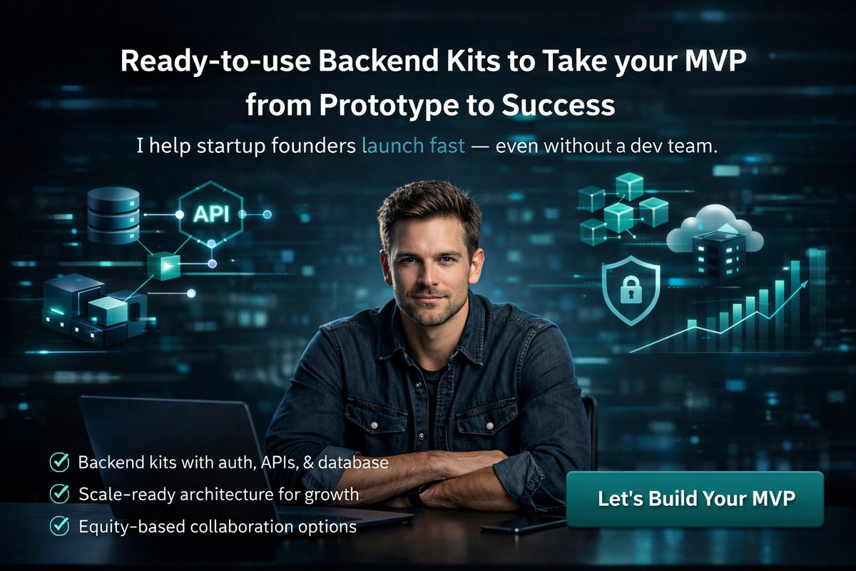 nitishk0014's tweet photo. Building backend systems for startup founders 🚀
Ready-to-use backend kits + custom MVP execution
Launch fast. Scale smart.
Equity-based collaboration available
🌐 https://t.co/REpMVA8COq https://t.co/XVIltJDTqU