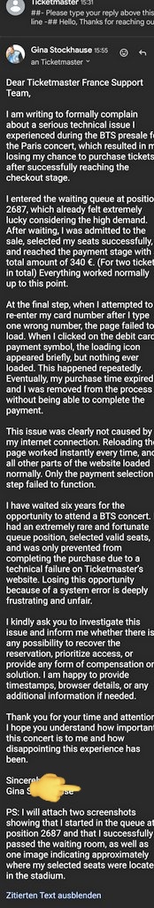 Westghost_Gen's tweet photo. FCK @TicketmasterFR 💀🖕🏼
I've never experienced something like this before. Something that not only ruins my day, but that of my Cousin as well.
#BTS_WORLDTOUR_PARIS #BTS_WORLDTOUR_EUROPE #Ticketmaster #TicketmasterFr https://t.co/0wtPHpDVG5
