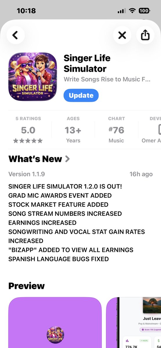 Trayforeign's tweet image. New update out now @SingerLifeSim