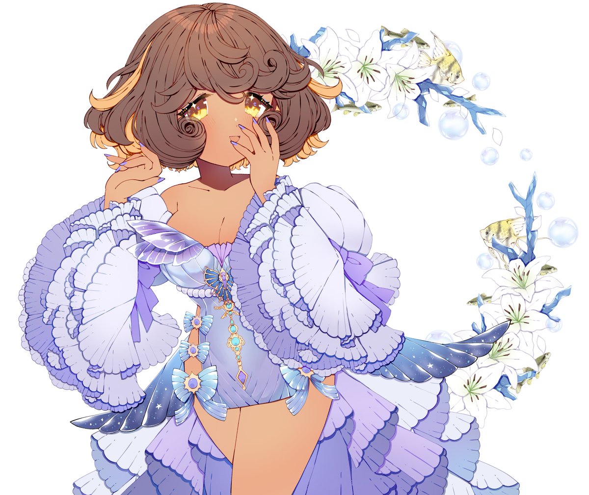 「commissions open hello ! i'm trying to s」|aurora ꒰ঌ🤍໒꒱ vtuber 🌙🐉のイラスト