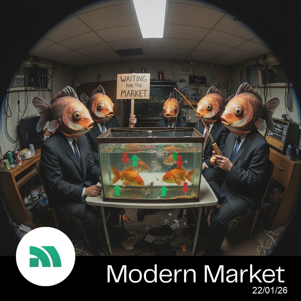 Pendant que le téléphone Solana transforme des airdrops en salaires, le reste du marché a les yeux rivés sur Davos.

On a écouté le dernier Space de <a href="/modernmarket_/">The Modern Market Show</a> et on vous a trié les pépites.

1️⃣ Le prochain narratif : les Equity Perps

Selon <a href="/bread_/">BREAD | ∑:</a> et <a href="/Legendaryy/">Legendary</a>, les perps