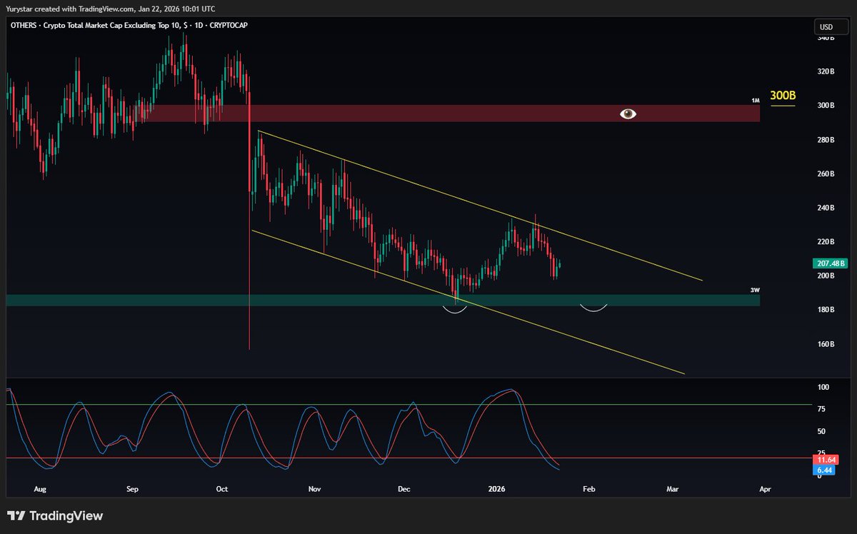 $OTHERS (#Altseason) - Update #3 (Final)
- THE MOMENT OF TRUTH -

We were expecting this 🩸dip for a while. (x.com/yurystart/stat…)
I've often referenced (in posts and comments) the dates 20-22 Jan for a final opportunity to add before February (x.com/yurystart/stat…)

The
