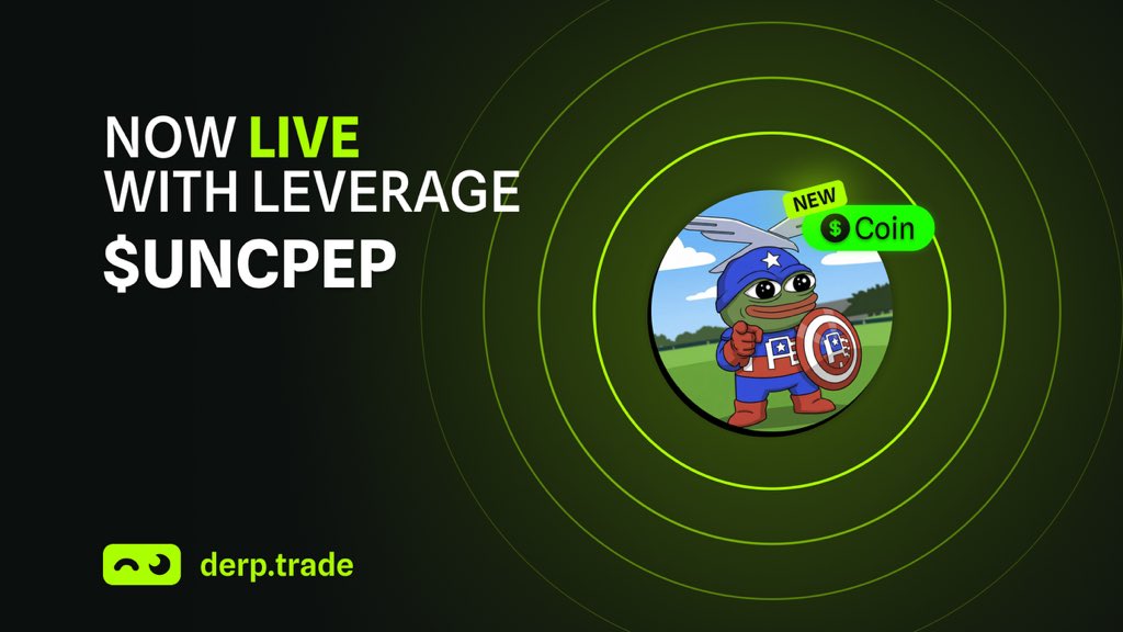 New listing!

$UNCPEP just went live with leverage on derp trade.

Your move 👇