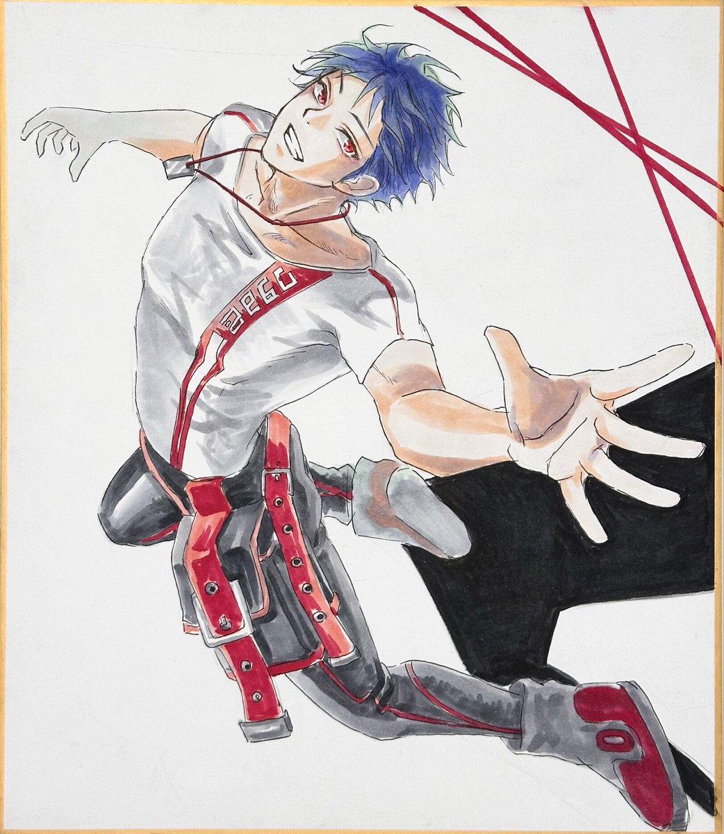 メ*ゲ様 男子 オリジナルイラスト アナログイラスト コピック 色紙