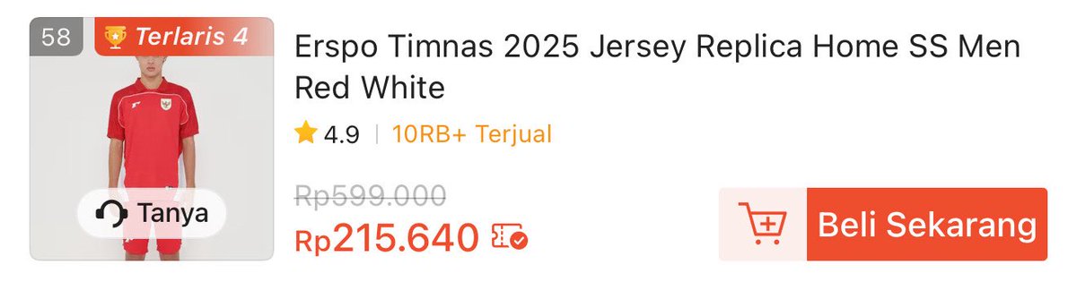 jik_ajikk's tweet photo. worth to buy gak sih? harga jersey timnas anjlok bgttt

bisa cek kesini https://t.co/Sh07cAl4rl https://t.co/j0yasydjh7