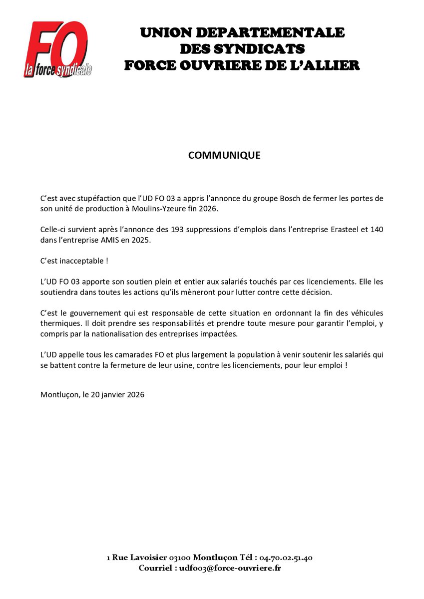 FO Allier (@foallier) on Twitter photo 