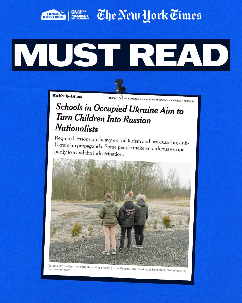 BringKidsBackUA's tweet image. In the schools that Russia opens in seized areas, children are systematically taught not mathematics or history, but obedience and loyalty to the aggressor state. Instead of Ukrainian identity, they are forced into a Russian one. Instead of critical thinking, they are given…