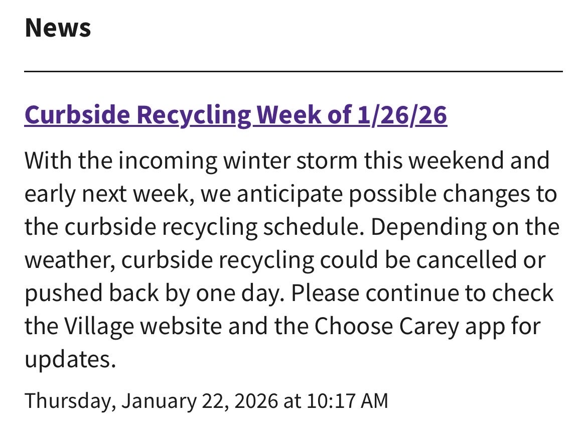 The Village of Carey (@villagecarey) on Twitter photo 